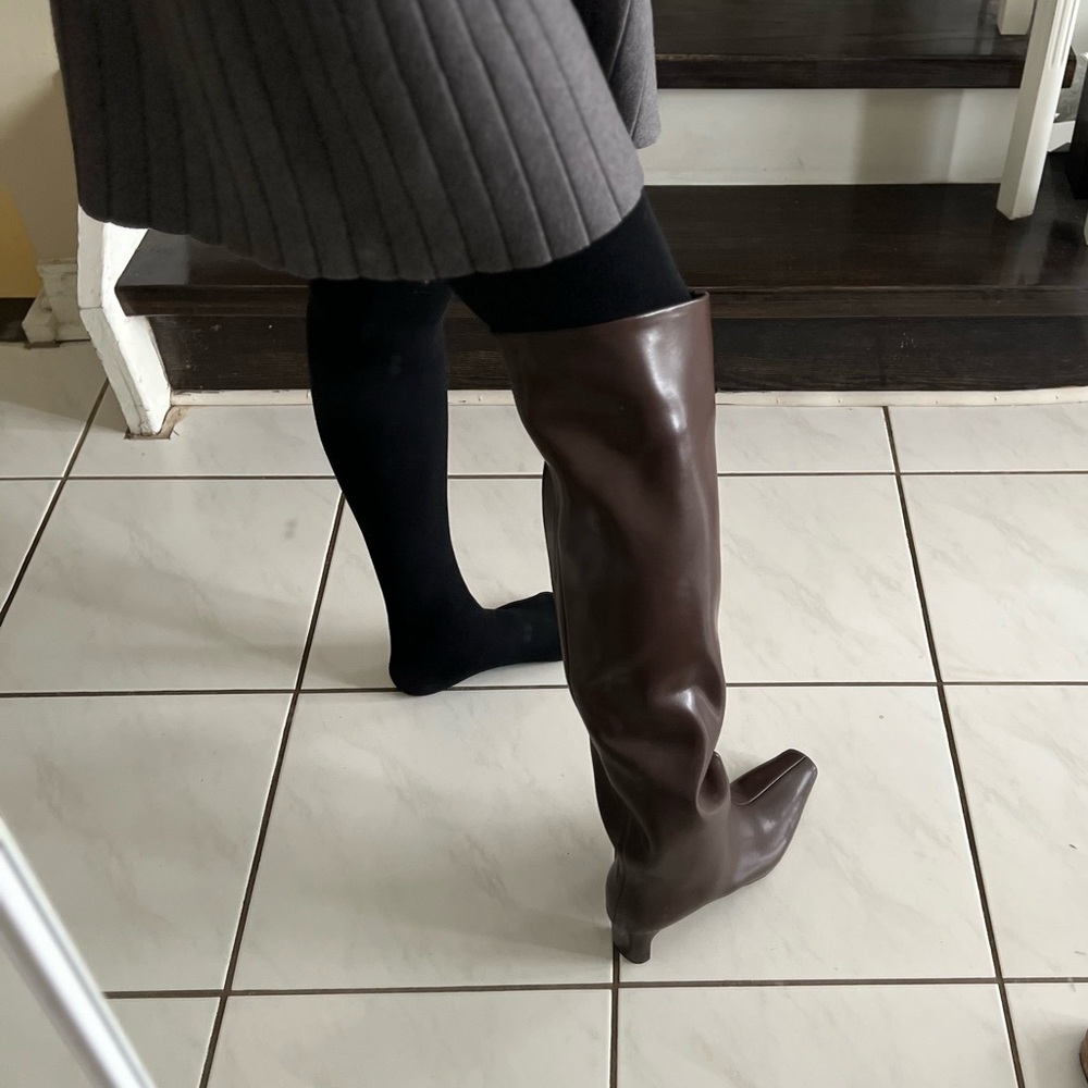 Brown Over the knee leather Boots - Picture 7 of 10